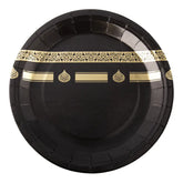 Zwart papieren bord met elegante gouden bedrukking van de Kaaba voor Hadj borden